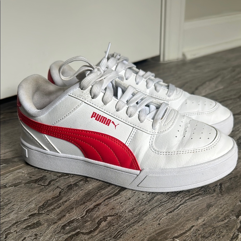 Puma Red and White Athletic Shoes
